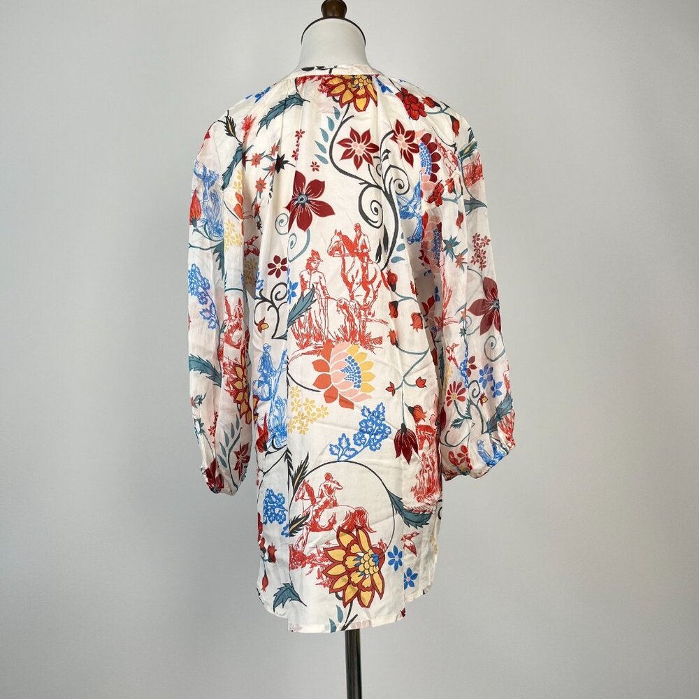 NWOT JOHNNY WAS Hanns Floral Silk Tunic Bohemia SHIRT Blouse Sz S - Picture 6 of 13